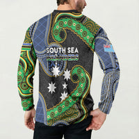 South Sea Islanders And Fiji Button Sweatshirt Fijian Coat Of Arms And Southern Cross DT05 - Polynesian Pride