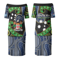 South Sea Islanders And Fiji Couples Matching Puletasi and Hawaiian Shirt Fijian Coat Of Arms And Southern Cross DT05 - Polynesian Pride