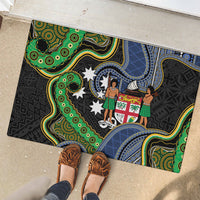 South Sea Islanders And Fiji Rubber Doormat Fijian Coat Of Arms And Southern Cross DT05 - Polynesian Pride