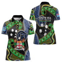 South Sea Islanders And Fiji Women Polo Shirt Fijian Coat Of Arms And Southern Cross DT05 - Polynesian Pride