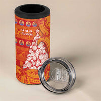 French Polynesia Christmas 4 in 1 Can Cooler Tumbler Seashell Xmas Tree Tribal Waves - Polynesian Pride