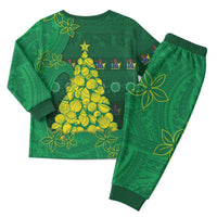 Cook Islands Christmas Pajama Set Seashell Xmas Tree Tribal Waves - Polynesian Pride