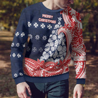 Wallis And Futuna Christmas Ugly Christmas Sweater Seashell Xmas Tree Tribal Waves DT05 - Polynesian Pride