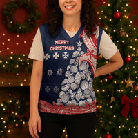 Wallis And Futuna Christmas Knitted V-Neck Vest Seashell Xmas Tree Tribal Waves DT05 - Polynesian Pride
