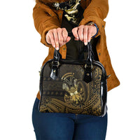 Niue Christmas Shoulder Handbag Niuean Crab Xmas Tribal Waves DT05 One Size Gold - Polynesian Pride