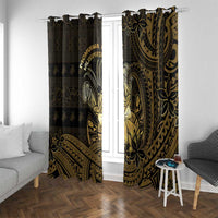 Niue Christmas Window Curtain Niuean Crab Xmas Tribal Waves - Polynesian Pride