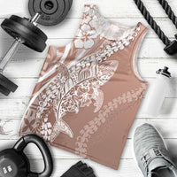 Hawaii Puakenikeni And Maile Lei Men Tank Top Brown Polynesian Shark Tattoo DT05