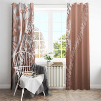 Hawaii Puakenikeni And Maile Lei Window Curtain Brown Polynesian Shark Tattoo DT05