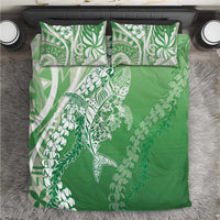 Hawaii Puakenikeni And Maile Lei Bedding Set Green Polynesian Shark Tattoo DT05 Green - Polynesian Pride