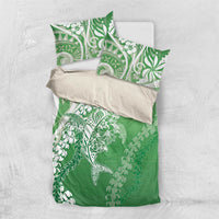 Hawaii Puakenikeni And Maile Lei Bedding Set Green Polynesian Shark Tattoo DT05 US Twin 172cm x 218cm Green - Polynesian Pride