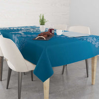 Hawaii Puakenikeni And Maile Lei Tablecloth Blue Polynesian Shark Tattoo DT05