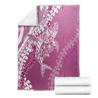 Hawaii Puakenikeni And Maile Lei Blanket Pink Polynesian Shark Tattoo DT05