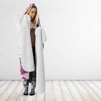 Hawaii Puakenikeni And Maile Lei Hooded Blanket Pink Polynesian Shark Tattoo DT05