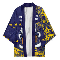 Tokelau Christmas Kimono Santa With Tuluma Xmas Tribal Waves DT05 Unisex Navy - Polynesian Pride