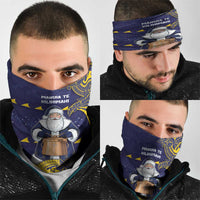 Tokelau Christmas Neck Gaiter Santa With Tuluma Xmas Tribal Waves - Polynesian Pride