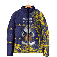 Tokelau Christmas Padded Jacket Santa With Tuluma Xmas Tribal Waves DT05 - Polynesian Pride