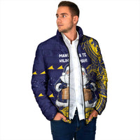Tokelau Christmas Padded Jacket Santa With Tuluma Xmas Tribal Waves DT05 - Polynesian Pride