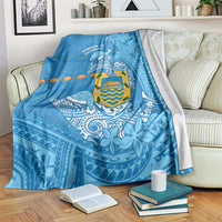 Tuvalu Christmas Blanket Dolphins Santa Xmas Tribal Waves - Polynesian Pride
