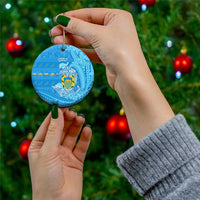 Tuvalu Christmas Ceramic Ornament Dolphins Santa Xmas Tribal Waves - Polynesian Pride