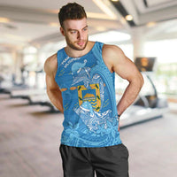 Tuvalu Christmas Men Tank Top Dolphins Santa Xmas Tribal Waves - Polynesian Pride
