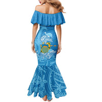 Tuvalu Christmas Mermaid Dress Dolphins Santa Xmas Tribal Waves - Polynesian Pride