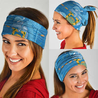 Tuvalu Christmas Neck Gaiter Dolphins Santa Xmas Tribal Waves - Polynesian Pride