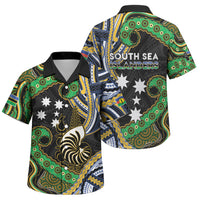 South Sea Islanders And New Caledonia Family Matching Off The Shoulder Long Sleeve Dress and Hawaiian Shirt Nautilus Shell Southern Cross Tribal Pattern DT05 Son's Shirt Black - Polynesian Pride