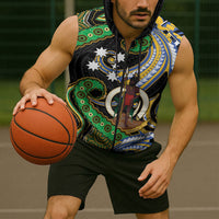 South Sea Islanders And Vanuatu Sleeveless Zip Hoodie Boar Tusk Warrior Southern Tribal Pattern DT05 - Polynesian Pride