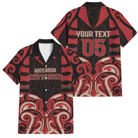 Custom Aotearoa Ngai Te Rangi Family Matching Summer Maxi Dress and Hawaiian Shirt New Zealand Traditional Maori Pattern DT05 Dad's Shirt - Short Sleeve Red - Polynesian Pride