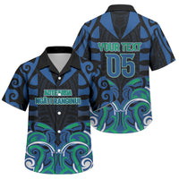 Custom Aotearoa Ngati Ranginui Family Matching Tank Maxi Dress and Hawaiian Shirt New Zealand Traditional Maori Pattern DT05 Son's Shirt Navy - Polynesian Pride