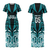 Custom Aotearoa Tapuika Couples Matching Short Sleeve Bodycon Dress and Long Sleeve Button Shirt New Zealand Traditional Maori Pattern DT05 - Polynesian Pride