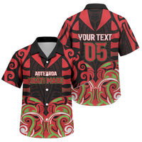 Custom Aotearoa Ngati Maru Family Matching Tank Maxi Dress and Hawaiian Shirt New Zealand Traditional Maori Pattern DT05 Son's Shirt Red - Polynesian Pride