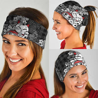 Black Palaka Hawaiian And Japanese Neck Gaiter Maneki Neko And Sakura Bloom