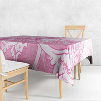 Pink Palaka Hawaiian And Japanese Tablecloth Maneki Neko And Sakura Bloom