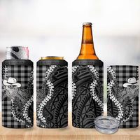 Black Hawaii Palaka Cowboy Turtle 4 in 1 Can Cooler Tumbler Hawaiian Paniolo Puakenikeni Maile Lei DT05 - Polynesian Pride