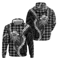 Black Hawaii Palaka Cowboy Turtle Hoodie Hawaiian Paniolo Puakenikeni Maile Lei
