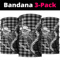 Black Hawaii Palaka Cowboy Turtle Neck Gaiter Hawaiian Paniolo Puakenikeni Maile Lei