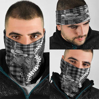 Black Hawaii Palaka Cowboy Turtle Neck Gaiter Hawaiian Paniolo Puakenikeni Maile Lei