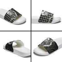 Black Hawaii Palaka Cowboy Turtle Slide Sandals Hawaiian Paniolo Puakenikeni Maile Lei
