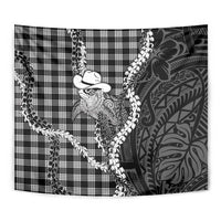 Black Hawaii Palaka Cowboy Turtle Tapestry Hawaiian Paniolo Puakenikeni Maile Lei
