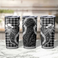 Black Hawaii Palaka Cowboy Turtle Tumbler Cup Hawaiian Paniolo Puakenikeni Maile Lei