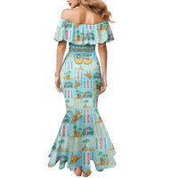 Custom Hawaii Surfing Family Matching Mermaid Dress and Hawaiian Shirt He'e Nalu