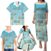 Custom Hawaii Surfing Family Matching Puletasi and Hawaiian Shirt He'e Nalu
