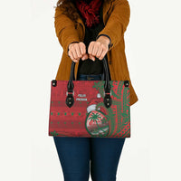 Guam Christmas Leather Bag Chamorro Seal Hat Santa Tribal Waves - Polynesian Pride