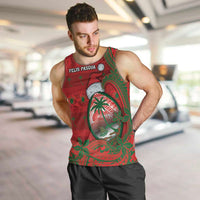Guam Christmas Men Tank Top Chamorro Seal Hat Santa Tribal Waves - Polynesian Pride