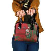 Guam Christmas Shoulder Handbag Chamorro Seal Hat Santa Tribal Waves - Polynesian Pride
