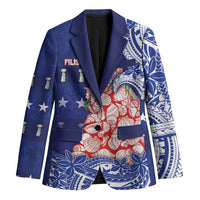 Northern Mariana Islands Christmas Blazer Seashell Xmas Tree Tribal Waves - Polynesian Pride