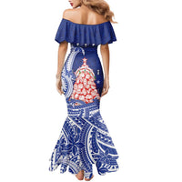 Northern Mariana Islands Christmas Family Matching Mermaid Dress and Hawaiian Shirt Seashell Xmas Tree Tribal Waves DT05 - Polynesian Pride