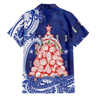 Northern Mariana Islands Christmas Family Matching Summer Maxi Dress and Hawaiian Shirt Seashell Xmas Tree Tribal Waves DT05 - Polynesian Pride