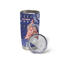 Northern Mariana Islands Christmas Tumbler Cup Seashell Xmas Tree Tribal Waves DT05 - Polynesian Pride
